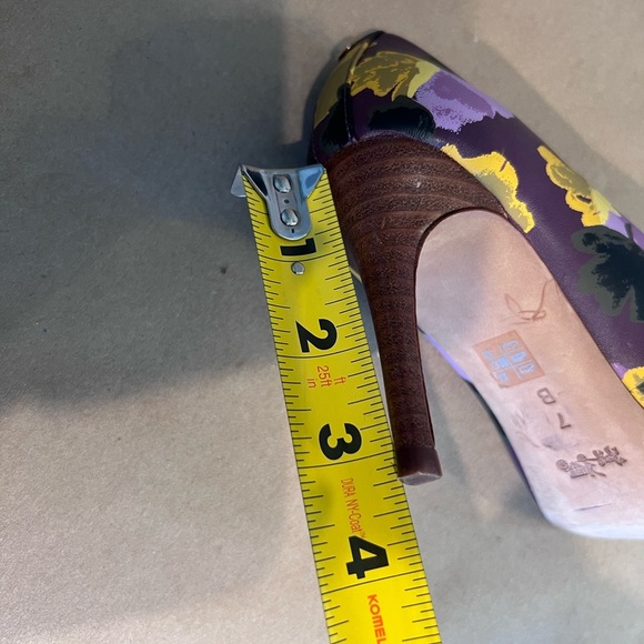 Coach Smith 100% Genuine Leather Purple Floral Pointed Toe Heels Women’s US 7 B - Picture 11 of 11